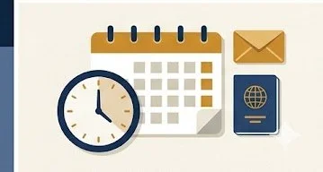 Illustration representing passport processing timeline